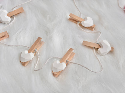 Personalized double heart artwork display with clips