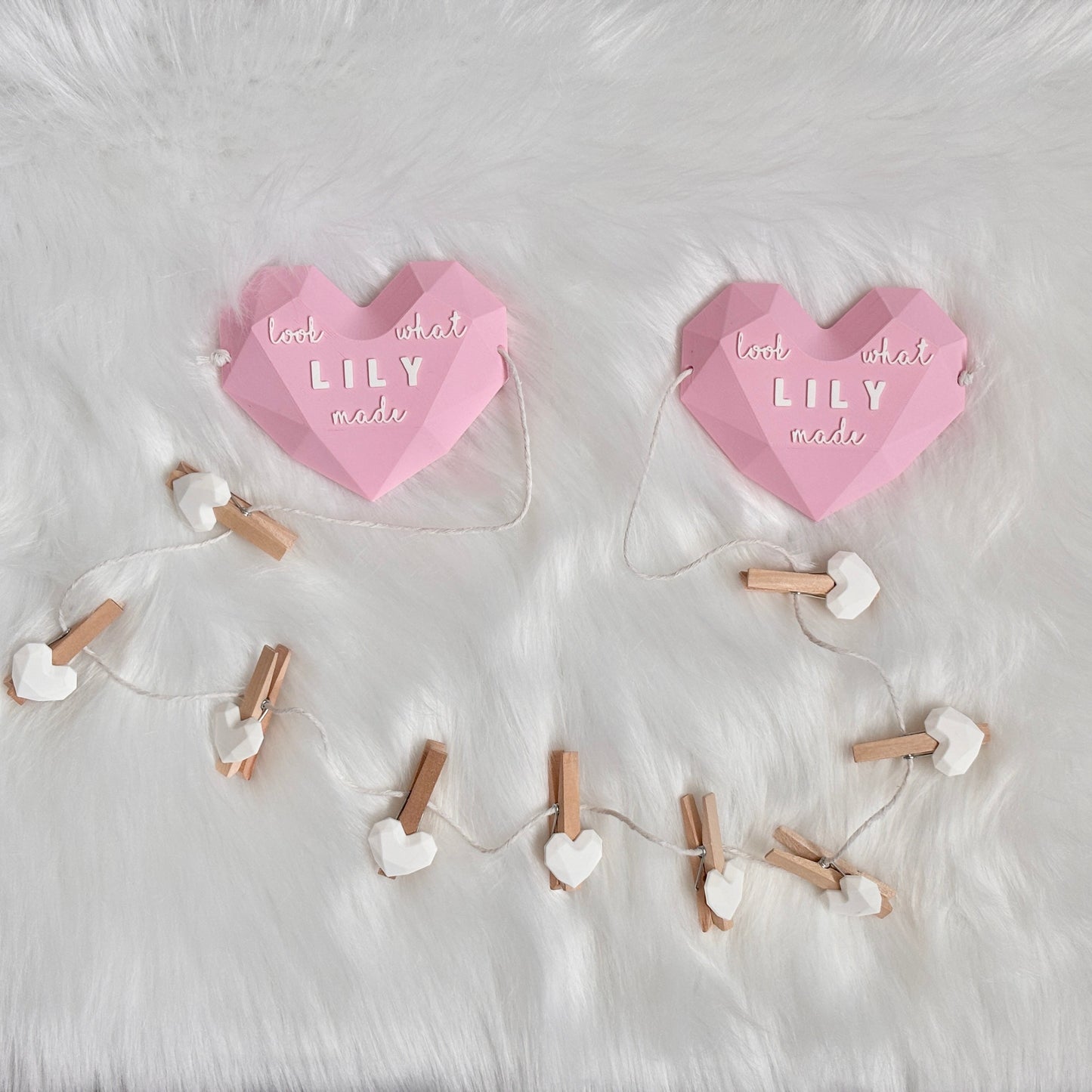 Look what I made sign with clothespins