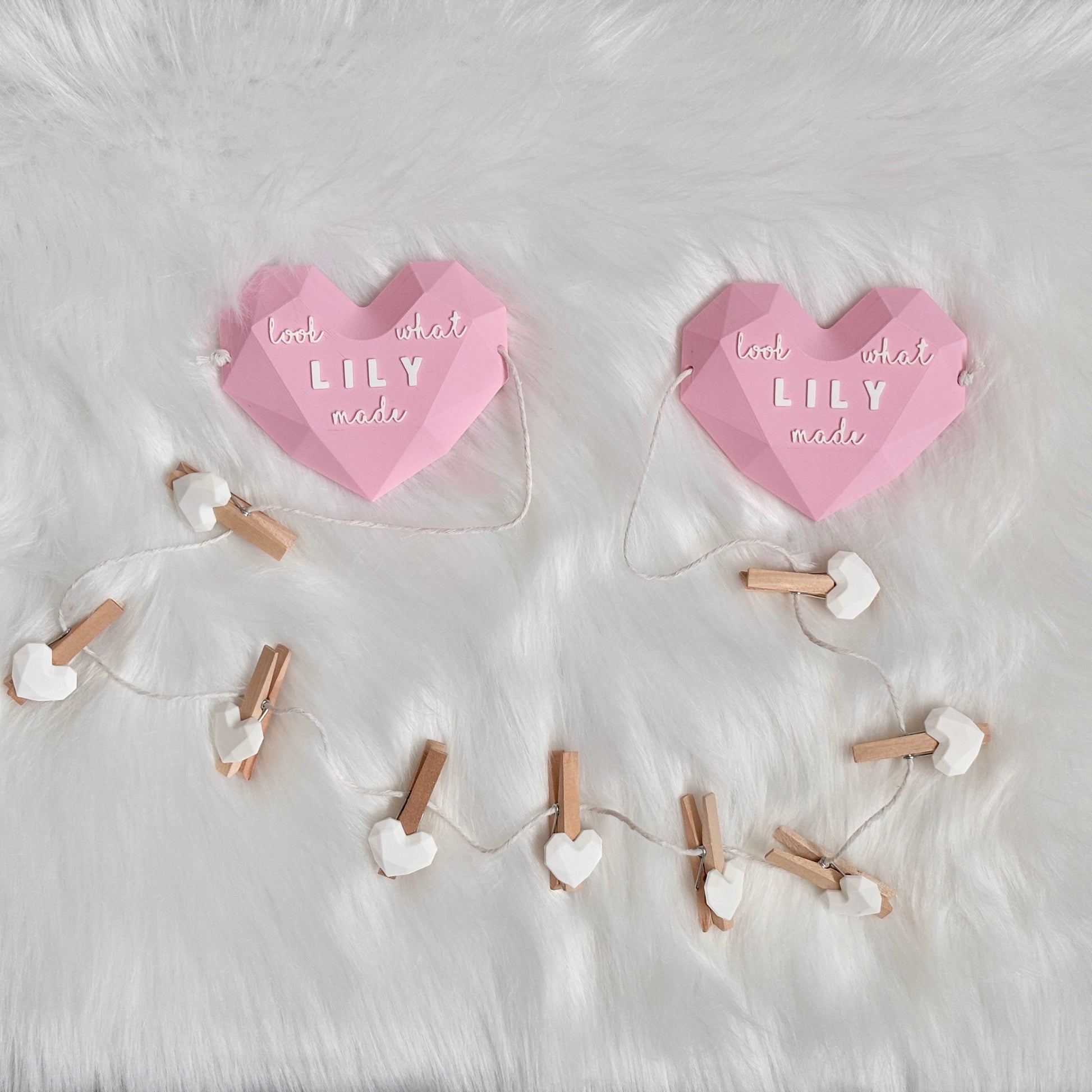 Look what I made sign with clothespins