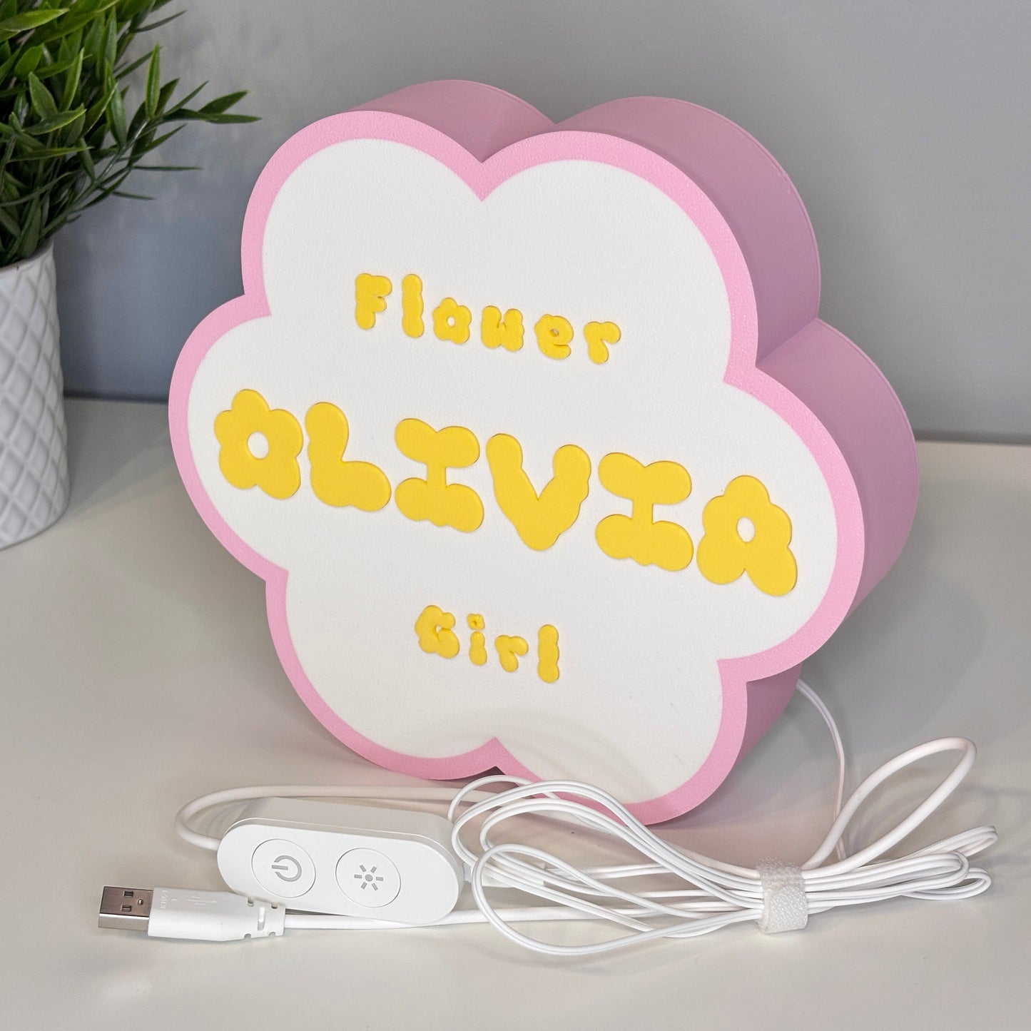 Personalized LED night light for Wedding Flower Girl