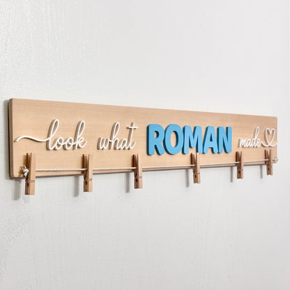 Personalized Kids Artwork Organizer, Custom Name Display for Drawings and Crafts