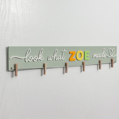 Personalized Kids Artwork Organizer, Custom Name Display for Drawings and Crafts