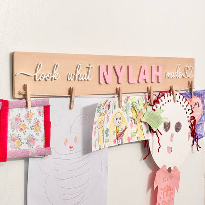 Personalized Kids Artwork Organizer, Custom Name Display for Drawings and Crafts