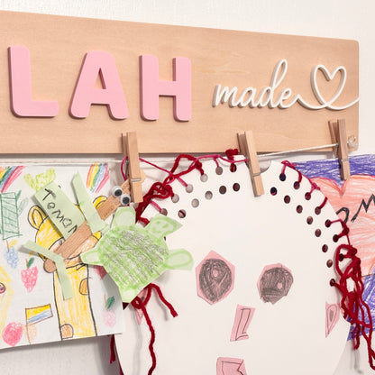Personalized Kids Artwork Organizer, Custom Name Display for Drawings and Crafts