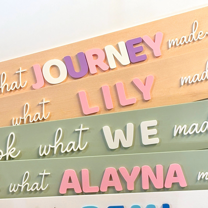 Look what I made sign with clothespins