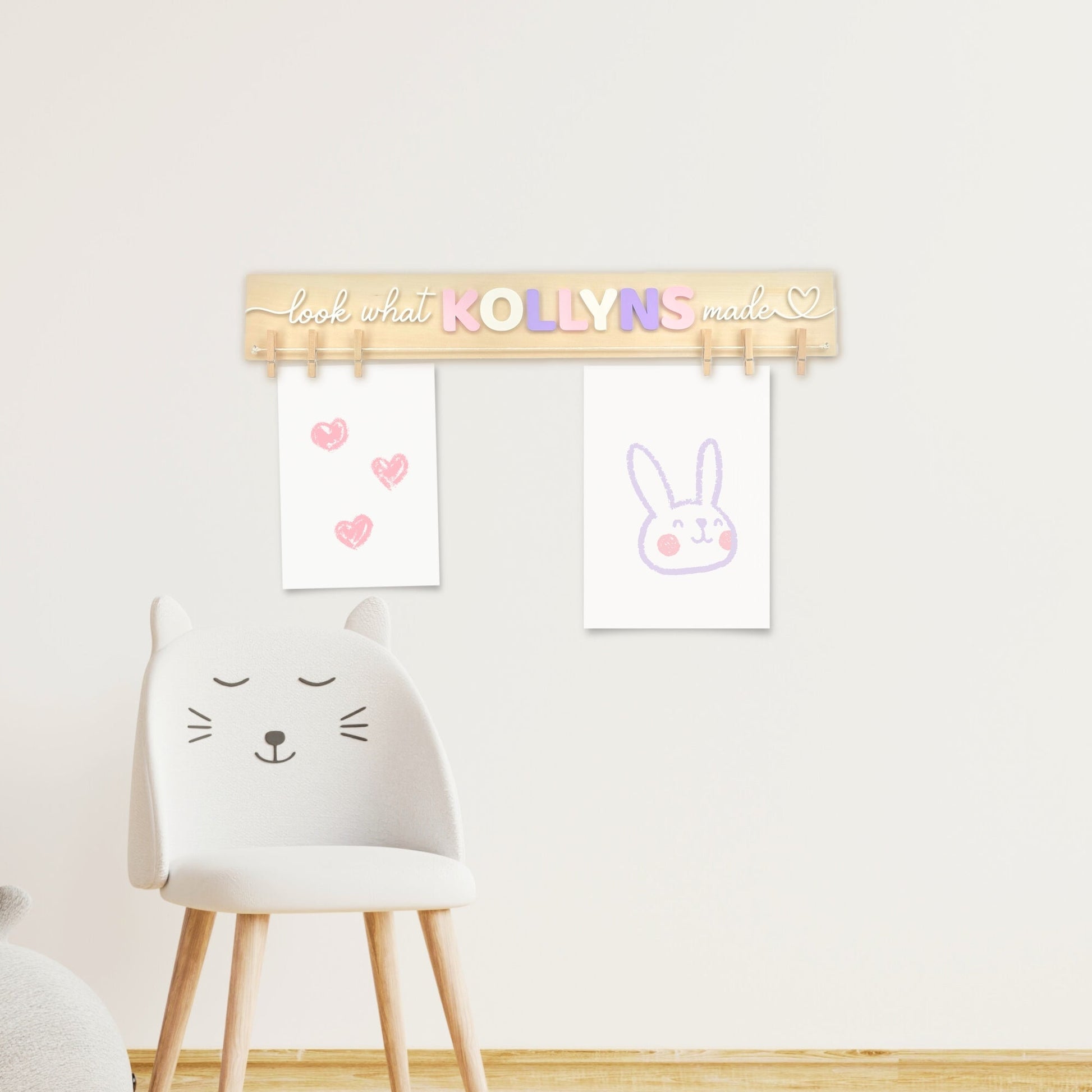 Look what i made sign with clothespins