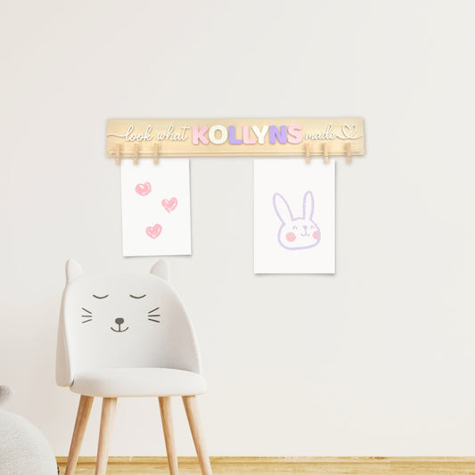 Look what i made sign with clothespins