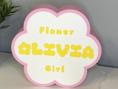 Personalized LED night light for Wedding Flower Girl